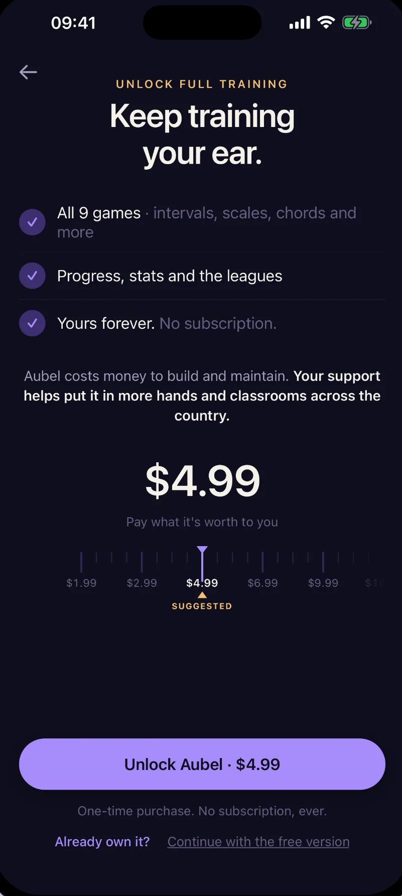 Unlock Aubel: pay what you want
