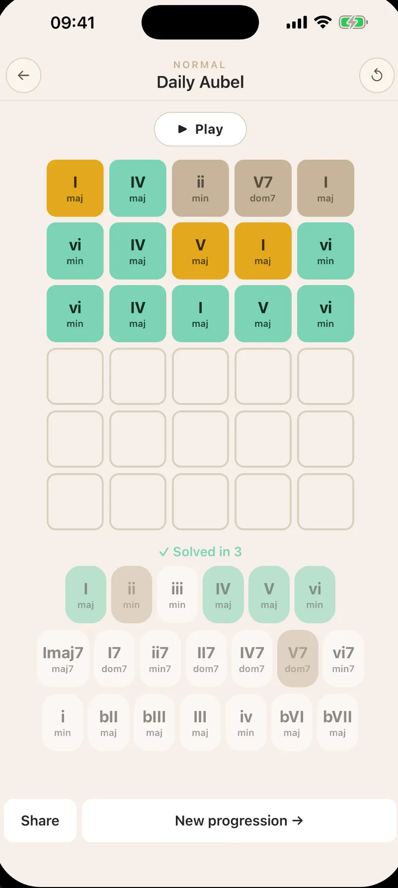 Daily progression puzzle